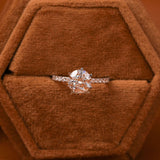 Round Cut Lab Grown Diamond Pave Setting Engagement Ring