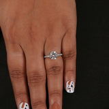 Round Cut Lab Grown Diamond Pave Setting Engagement Ring