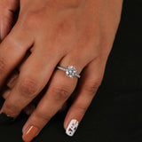 Round Cut Lab Grown Diamond Pave Setting Engagement Ring