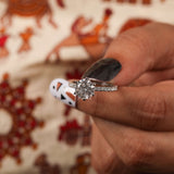 Round Cut Lab Grown Diamond Pave Setting Engagement Ring