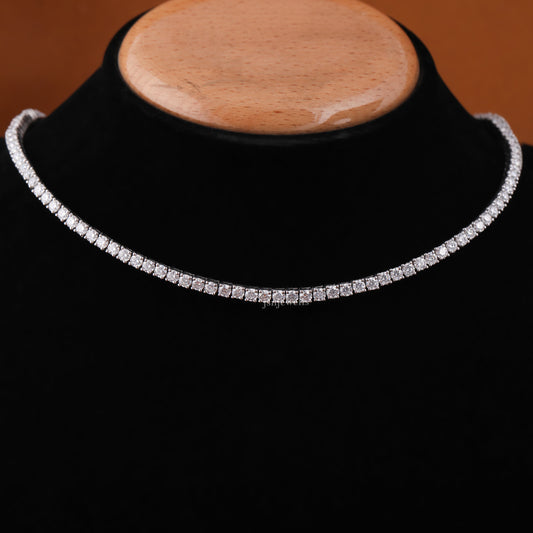 12.50 TCW Round Cut Lab Grown Diamond Tennis Layering Necklace