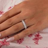 Elongated Cushion Cut Lab Grown Diamond Half Eternity Wedding Band