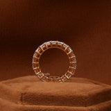 5.0 CT Emerald Cut Lab Grown Diamond Full Eternity Wedding Band