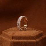 5.0 CT Emerald Cut Lab Grown Diamond Full Eternity Wedding Band