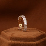 5.0 CT Emerald Cut Lab Grown Diamond Full Eternity Wedding Band