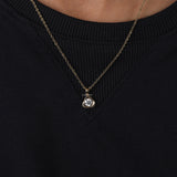 Round Cut Lab Grown Diamond Flower Solitaire Pendant Necklace