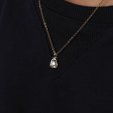 Round Cut Lab Grown Diamond Flower Solitaire Pendant Necklace