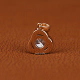 Round Cut Lab Grown Diamond Flower Solitaire Pendant Necklace