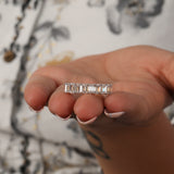 5.0 CT Emerald Cut Lab Grown Diamond Full Eternity Wedding Band