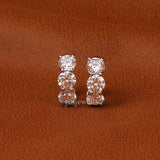 Round Cut Lab Grown Diamond Huggee Hoop Earrings