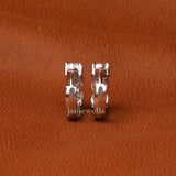 Round Cut Lab Grown Diamond Huggee Hoop Earrings