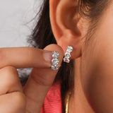 Round Cut Lab Grown Diamond Huggee Hoop Earrings