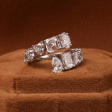 Multi Cuts Lab Grown Diamond Bypass Style Wedding Band