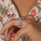 Multi Cuts Lab Grown Diamond Bypass Style Wedding Band