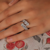 Multi Cuts Lab Grown Diamond Bypass Style Wedding Band