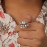 Multi Cuts Lab Grown Diamond Bypass Style Wedding Band