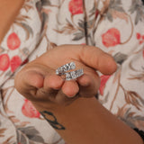 Multi Cuts Lab Grown Diamond Bypass Style Wedding Band