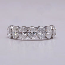 0.15 Carat Each Oval Diamond 7 Stone Bridal Set Band