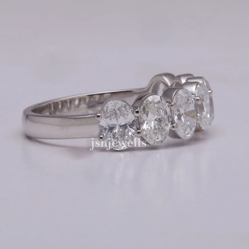 0.15 Carat Each Oval Diamond 7 Stone Bridal Set Band