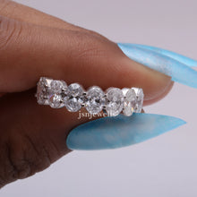 0.15 Carat Each Oval Diamond 7 Stone Bridal Set Band