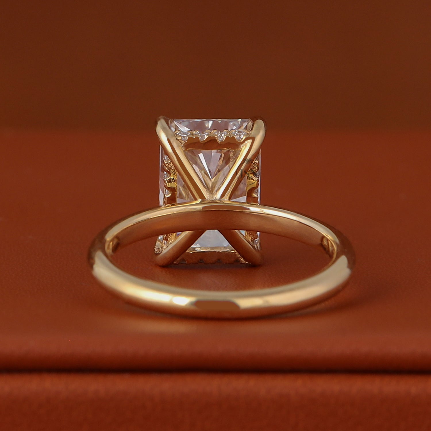 3.50 CT Radiant Cut Lab-Grown Diamond Solitaire Engagement Ring 14k Solid Gold
