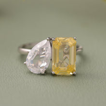 Pear-Emerald Cut CVD Diamond Toi-Et-Moi Engagement Ring