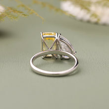 Pear-Emerald Cut CVD Diamond Toi-Et-Moi Engagement Ring