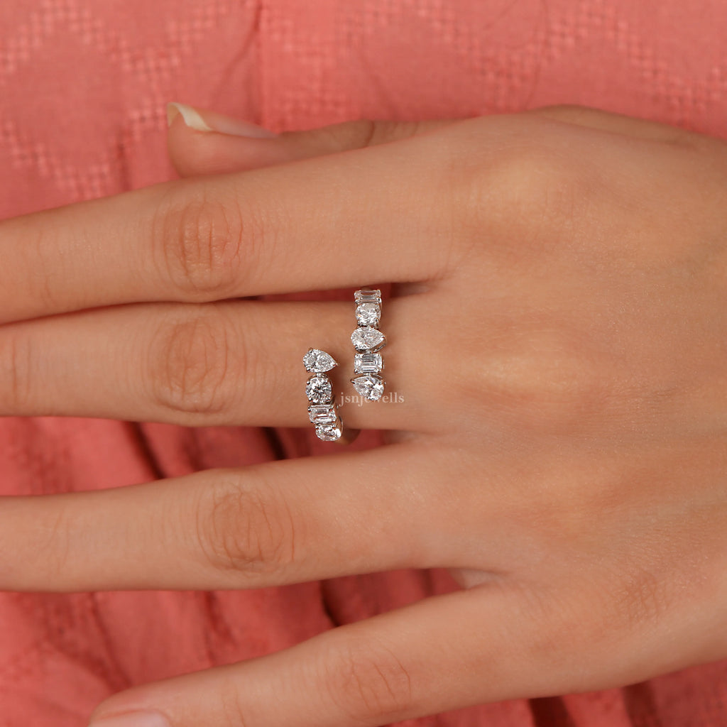 Bypass Engagement Ring with Lab-Grown Diamonds