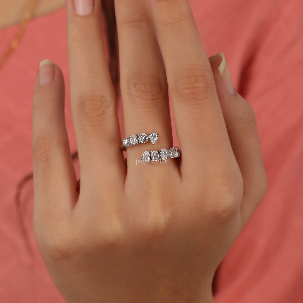 Bypass Engagement Ring with Lab-Grown Diamonds