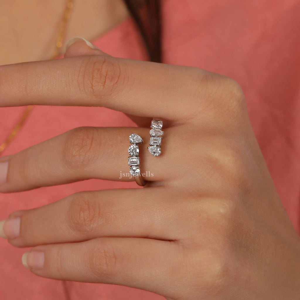 Bypass Engagement Ring with Lab-Grown Diamonds