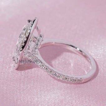 1.50 CT Eco Friendly Pear Cut Diamond Halo Ring