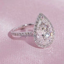 1.50 CT Eco Friendly Pear Cut Diamond Halo Ring