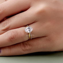 1.50 Carat Oval Cut Lab Created Diamond Bridal Ring Set For Her