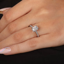 1.5 CT Emerald Cut Lab Diamond Engagement Ring