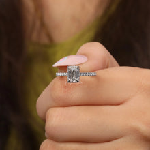 1.5 CT Emerald Cut Lab Diamond Engagement Ring