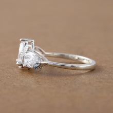 1.20 CT Pear Cut Lab Grown Diamond Three Stone Engagement Ring