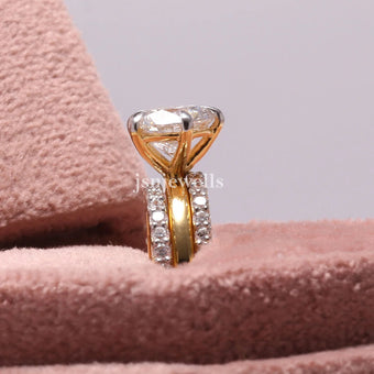 1 Carat Round Cut Eco Friendly Diamond Bridal Ring Set