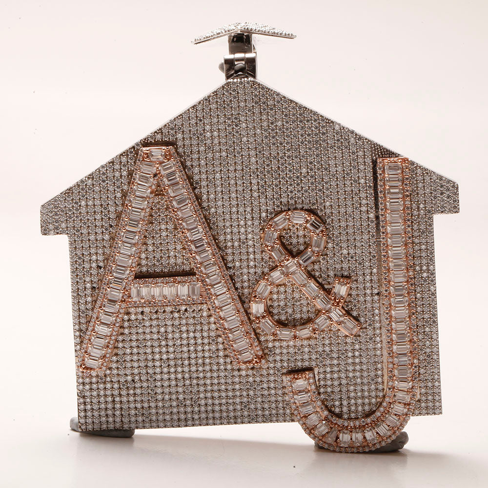 Customized Letter Pave Set Hip Hop Pendant In 925 Sterling Silver