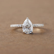 2 CT Pear Cut Lab Grown Diamond Engagement Ring