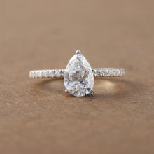 2 CT Pear Cut Lab Grown Diamond Engagement Ring