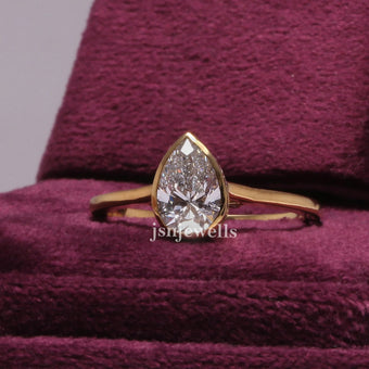 2.00 CT Eco Friendly Pear Cut Diamond Ring For Her