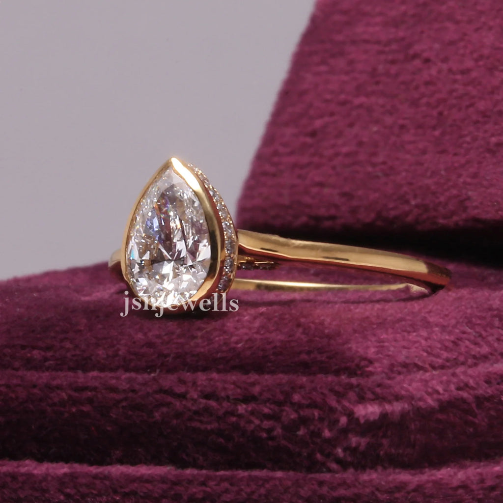 2.00 CT Eco Friendly Pear Cut Diamond Ring For Her