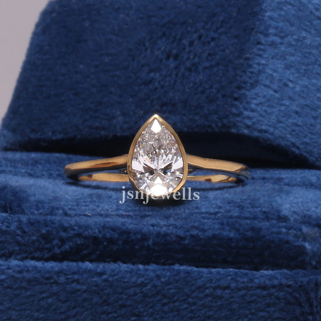 2.00 CT Eco Friendly Pear Cut Diamond Ring For Her