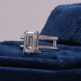 2.50 CT Emerald Cut Lab Grown Diamond Solitaire Ring