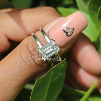 2.50 CT Emerald Cut Lab Grown Diamond Solitaire Ring