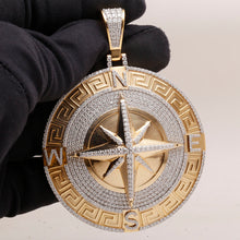 VVS Moissanite North Star Compass Traveler Gift Pendant -925 Sterling Silver