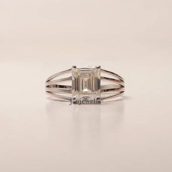 2 CT Emerald Cut Lab Diamond Engagement ring