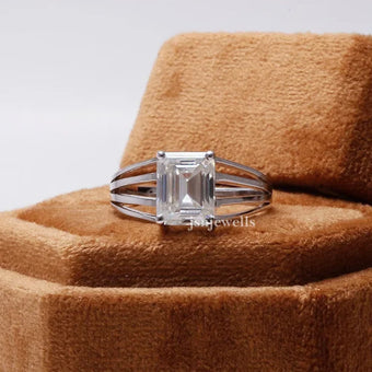 2 CT Emerald Cut Lab Diamond Engagement ring