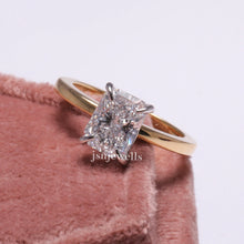 2 CT Radiant Cut Lab Grown diamond Solitaire Engagement Ring