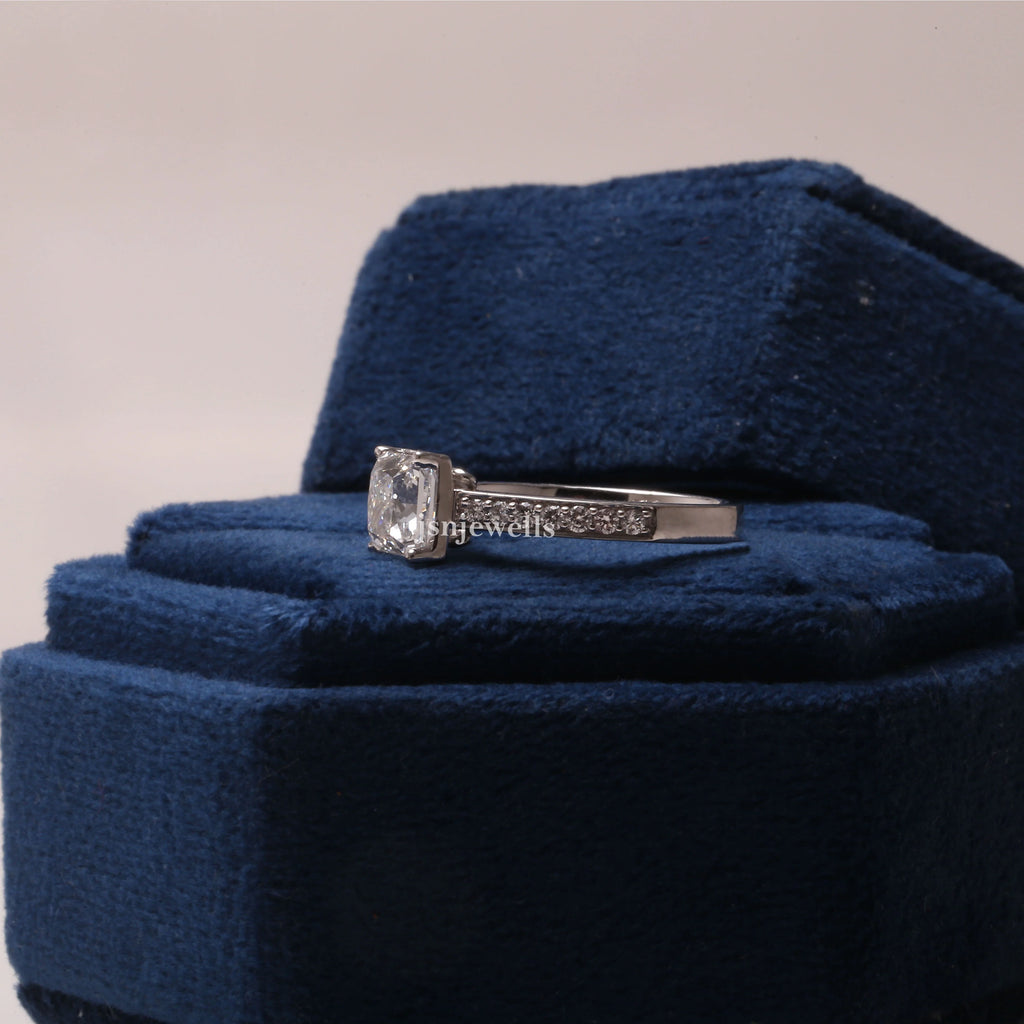 1.50 CT Princess Cut Lab Grown Diamond Prong Set Wedding Ring